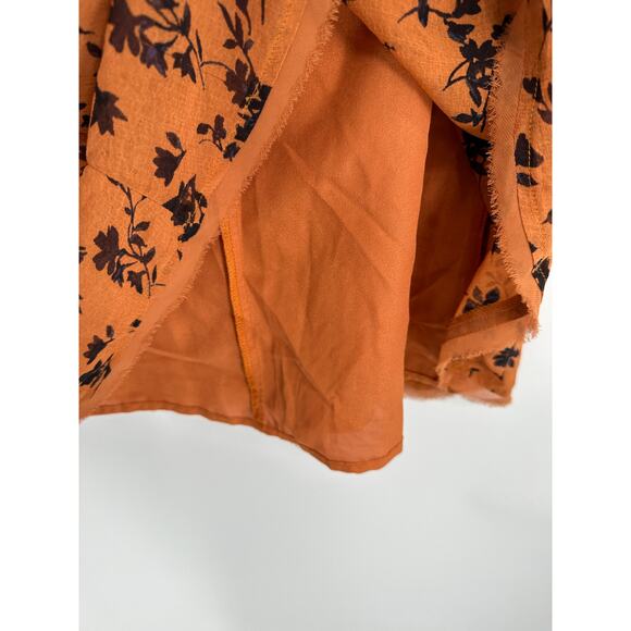 Urban Outfitters Kimchi Womens Orange Floral Mini Dress Size M Fall Feminine - Picture 8 of 10